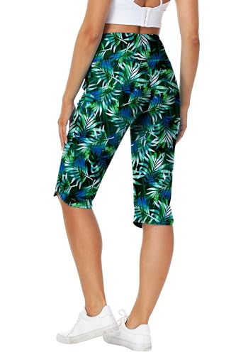 Image of AOBUTE Womens Swim Capris Pant Sun Protection High Waisted Swimming Leggings with Pockets (No Lining)