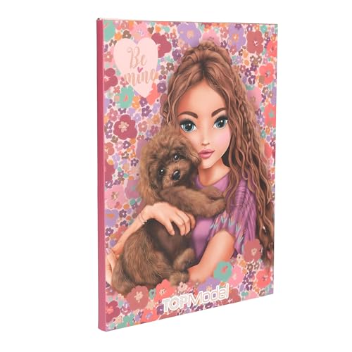 Depesche 13442 TOPModel Floral - Briefpapier Set in Mappe, mit Model Motiv und Blumen, inkl. Briefblättern, Umschlägen und Stickern