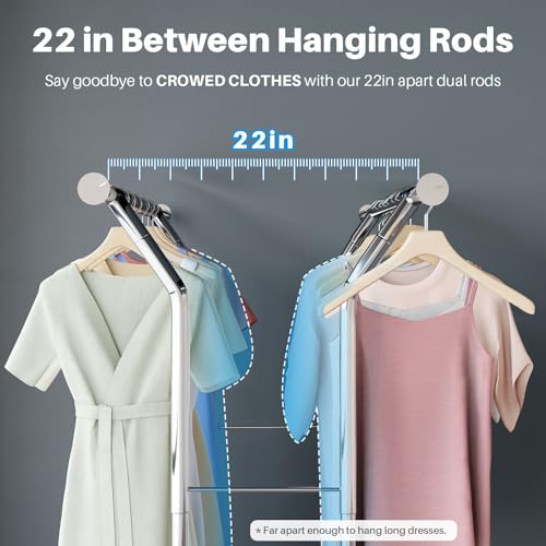 Hokeeper CR-D001 Clothes Rack Heavy Duty Load 400Lbs, Rolling Clothing Racks For Hanging Clothes, Commercial Garment Rack thumb #3