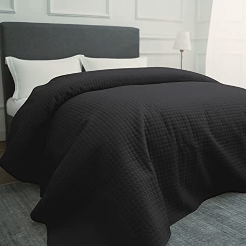 hollyhome luxury checkered super soft solid single pinsonic bed quilt bedspread bed cover black twin