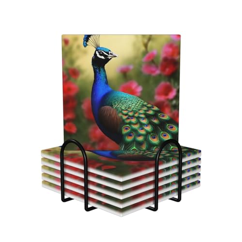 Dessous de verre céramique support métal liège absorbant table salon - 2