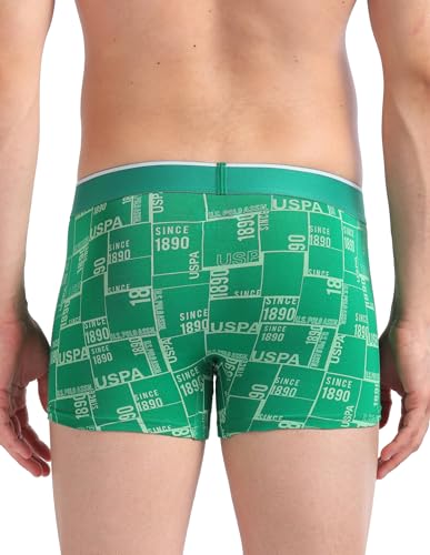 Image of U.S. Polo ASSN. Mens OET01 Mid Rise Printed Underwear Trunks - Pack of 3