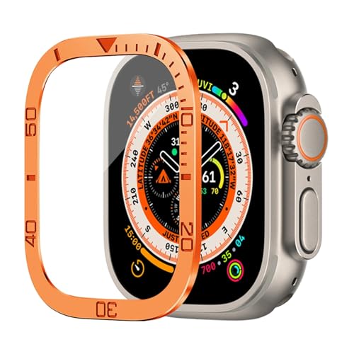 Cadre métal de 49 mm SERDAS et verre trempé HD pour Apple Watch Ultra 2