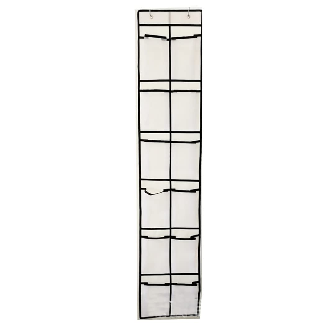 CAKEEYUM 1pc Storage Bag Over The Door Shoe Organiser 12 Large Mesh Pockets Heavy Duty Hanging Narrow Wardrobe Door Storage White Hanging Shoe storageStorage Bag Over Organiser