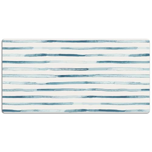 Sous-main de bureau 120x60 cm imperméable en vinyle PVC bleu