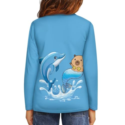 Renewold Kids Athletic Tees Crewneck T Shirts Long Sleeve Casual Shirts Girls Activewear T-Shirts for Spring Fall Winter3