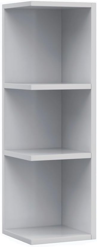 ARKITMOBEL Modulo Rinconero para Baño, Mueble con Estantes, Acabado en Blanco Brillo, Medidas 20 cm (Ancho) x 65 cm (Alto) x 19,5 cm (Fondo)