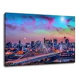 CHAUSSUREBAR Large Canvas Wall Art Johannesburg city skyline Mandela bridge sunset Canvas Art Prints Pictures Wall Decor Living Room Wall Paintings for Bedroom Bathroom 20