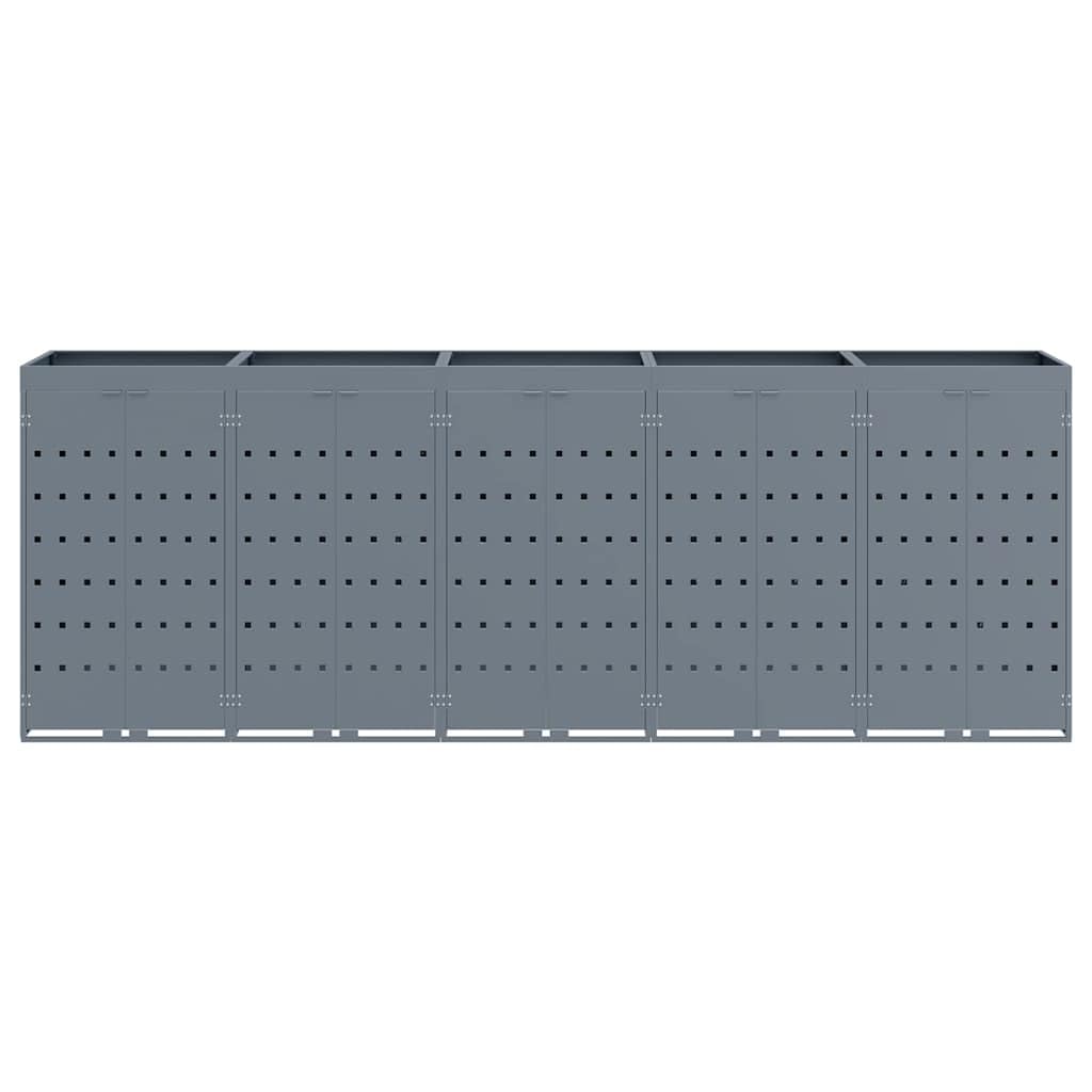 Genérico Almacenamiento de Cubos Wheelie para 5 Cubos Gris Claro,Casa y jardín,Productos del hogar,Accesorios para contenedores de residuos,Soportes para contenedores de residuos-3394751