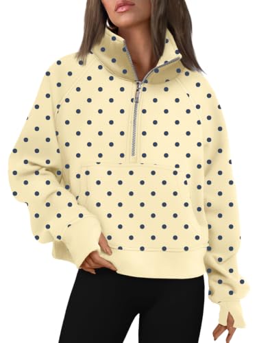 Image of AUTOMET Womens Sweatshirts Half Zip Fleece Pullover Fall Outfits