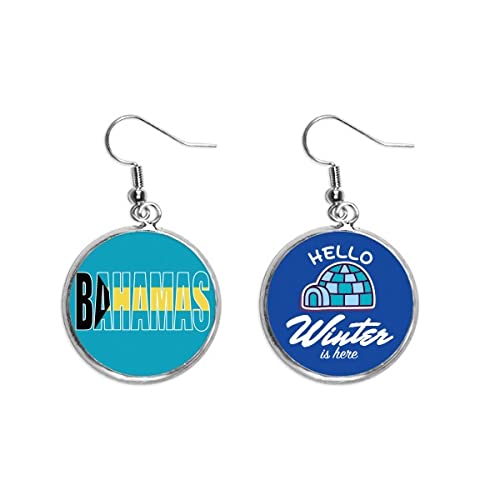Pendientes de Bahamas regalo de joyería de invierno con diseño de gota original