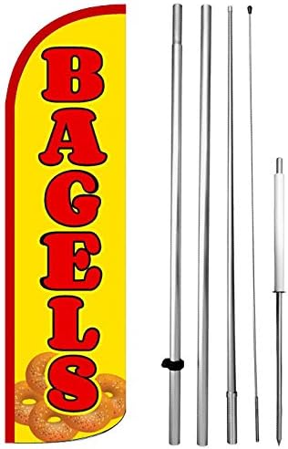 Bagels - Windless Feather Swooper Flag Banner Sign Kit yq-h