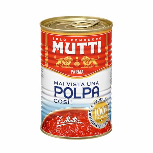 Mutti Crushed Tomatoes (Polpa), 28 oz. | 6 Pack | Italy’s #1 Brand of Tomatoes | Fresh Taste for Cooking | Canned Tomatoes | Vegan Friendly & Gluten Free | No Additives or Preservatives