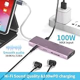 RREAKA Hub USB C do iPada Pro 9 w 1 adapter do iPad Pro M4 M2 M1 13 12,9 11 cala do iPad Air z 4K HDMI, USB-C PD, czytnik kart SD/Micro SD, USB 3.0, 3,5 mm Audio Jack Dane Akcesoria-Pink