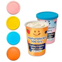 XILMARK JoghurtDeckel 500g, Wiederverwendbarer Deckel Joghurtbecher, Dosendeckel Wiederverwendbar Silikondeckel Joghurt 500 G, Joghurt Kunststoff-Deckel, Joghurt Mehrwegfrischedeckel (MIT TASCHE)