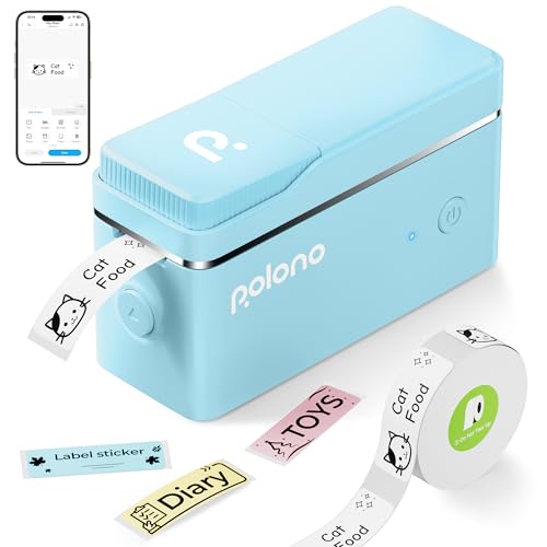 POLONO Label Maker Machine with Tape, P31S Bluetooth Label Printer, Mini Label Maker with Multiple Templates for School Office Home Organization, Wireless Portable Thermal Printer for Storag
