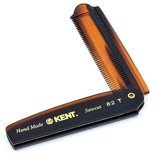 Kent 82T Hair Comb And Wide Tooth Beard Straightener For Hair Care - Folding Saw Cut Wide Tooth Comb Hair Straightener/Switchblade Comb Detangling Comb Hair Straightener Comb (4") (Pack Of 6) #TOP30