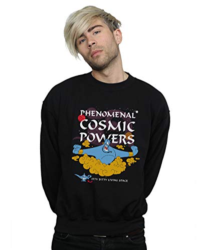 Image of Disney Men's Aladdin Genie Phenomenal Cosmic Powers Sweatshirt Black Small