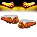 HECASA Pair Turn Signal Lights Compatible with 1970-1979 VW BUG Volkswagen Super Beetle Thing Halogen Front Turn Signal Lamp w/Bulbs Amber Lens Left&Right Side