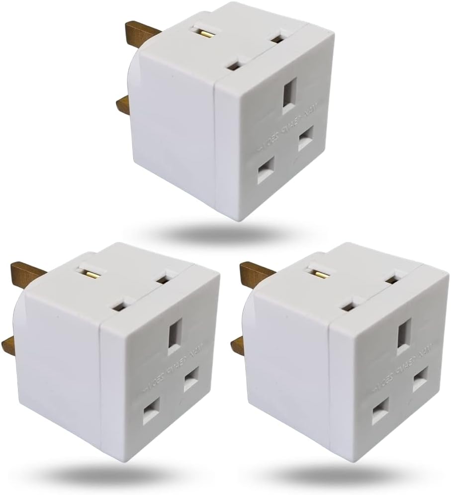 2Way Plug Adaptor 13A Multi Plug Adaptor Extensions Double Adapter