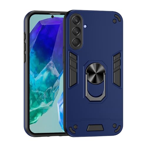 Image of amazon basics Kickstand Mobile Cover (360 Rotating Ring Holder) for Samsung Galaxy M55 5G / M55s 5G / F55 5G (Blue)
