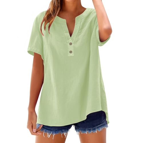 Oferta del Dia Hoy Lote Camisetas Basicas Mujer Blusas De Elegantes Verano Camiseta Fina Algodon Color Vison Manga Corta Negras Talla Grande Blanca Premama Blusones Top Larga con Volante