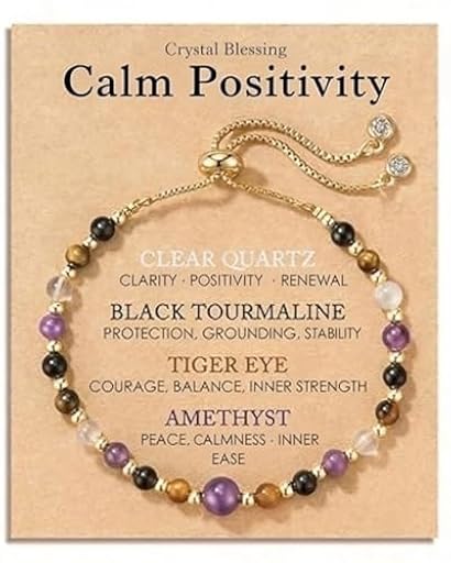 Pulsera Piedras Naturales Mujer con Ojo de Tigre, Amatista, Turmalina Negra y Cuarzo Cristal, Pulsera de Piedra Natural Ajustable con Cuentas Tipo Bracelet y Cierre Deslizante,Regalo para Mujer o Mamá | Ya disponible en tu tienda friki favorita! En mundofriki.es!