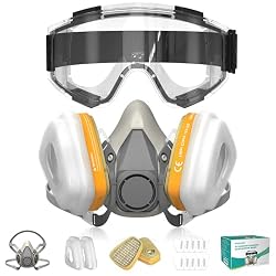 SURFOU Mascara De Gas Con Filtro, Mascarilla Pintura Mascarillas Antipolvo, Antigas Polvo Respirador Mask de Gases, Reutilizables Máscara Incluir Filtros Para Mascaras, Reutilizable Face Respirator