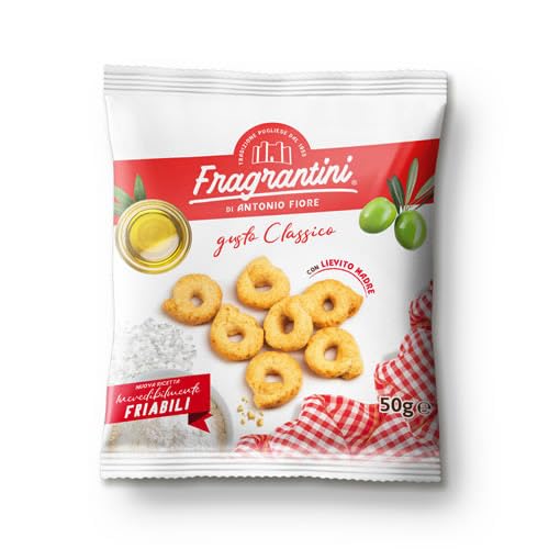 ANTONIO FIORE 2 CARTONI Taralli Tarallino FRAGRANTINI FRIABILI CLASSICO con lievito madre - 120 Bustine Monodose da 40 g -