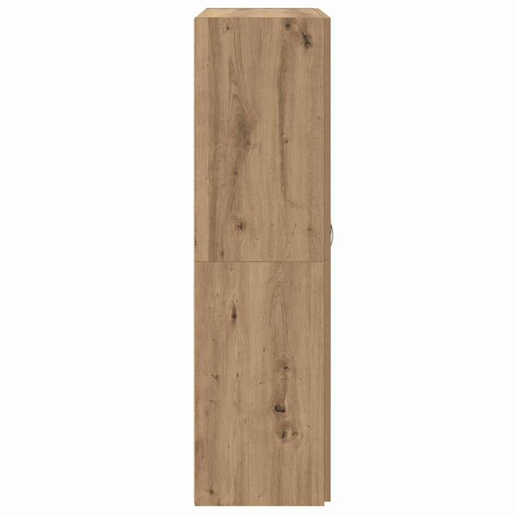 IKAYAA Armadietto in Holz Armadio Porte Battenti Aktenschrank Armadietto per Garage Armadio Ufficio Mobili Ufficio-Rovere artigianale-60 x 32 x 115 cm