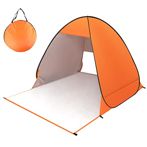 Strandmuschel Pop up, ASOFTY 1-2 Personen Tragbar Sonnenschutz Strand Zelt mit Mesh Screen Window and Sandsack, Schnell Aufzubauender, Wasserdicht Wurfzelt für Familie, Strand, Garten, Outdoor Cover