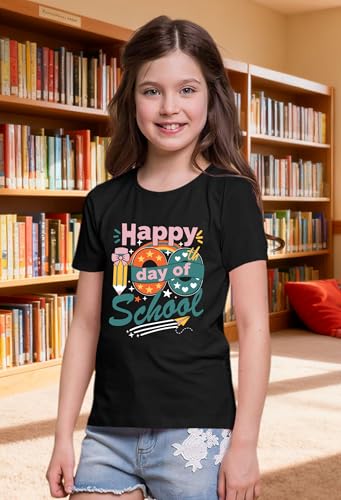 Image of Ithalt 100 Days of School Shirt for Kids Boys Girls Happy 100th Day of School Tshirt Kindergarten Tops 4-11y