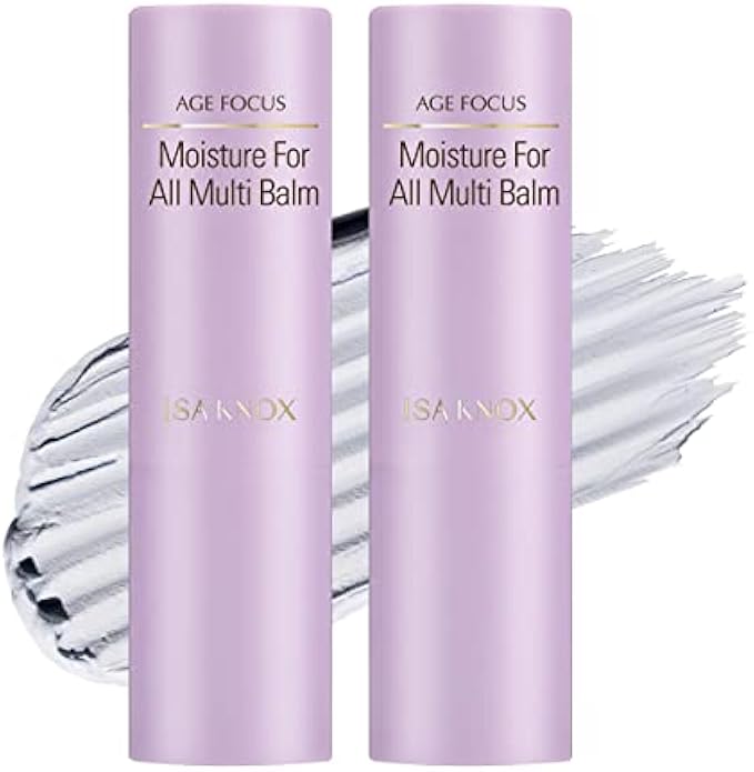 Isa Knox Korean Moisture Multi Balm Stick (Pack of 2, 0.2+0.2oz) - Moisturizing & Elasticity Care Oil Balm Stick for Eye, Neck, Lip. Hyaluronic Acid, Collagen | Korean Skincare