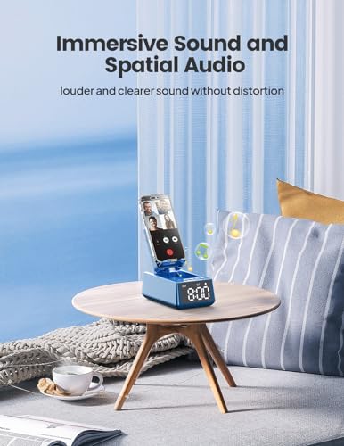 Birthday Gifts for Men Women, Cell Phone Stand Bluetooth Speaker with Anti-Slip Base, Hd Surround Sound, Cool Multi Functional Gadget, Unique Gift for Him, Her, Husband, Wife, Dad, Mom
