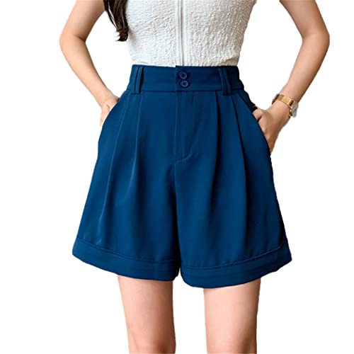 Short d'été décontracté bleu à taille haute pour vos vacances et sorties en ville