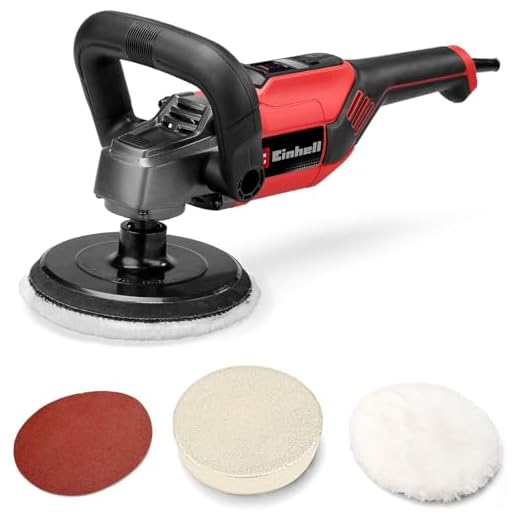 Einhell Polier- und Schleifmaschine CC-PO 1100/150 CE (1100 W, Ø 150 mm Polierteller, Drehzahlelektronik 500 - 3.500 min-1, Konstantelektronik, Kletthaftung, inkl. Zubehör)