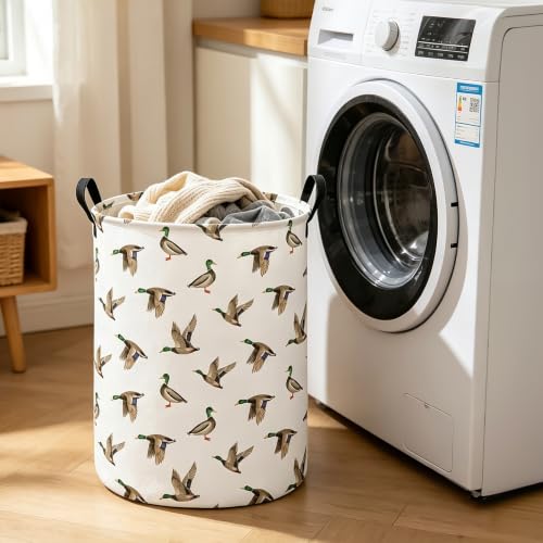 Image of Mallard Duck Fabric Storage Bin Nursery Organizer Basket
