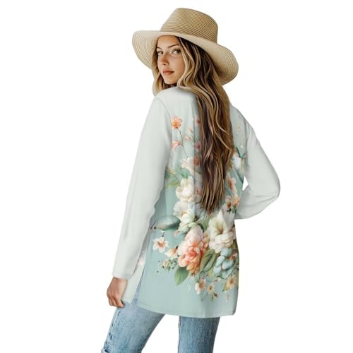 Image of Womens Open Fron Cardigan Sweaters Long Sleeve Tops Daily Coats