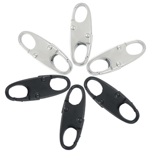 LifCratms 12Pcs Dual Opening Zipper Clip Anti Theft Deterrent, Safety Zipper Locks Pull Replacement for Backpacks/Keychain/Luggage/Suitcases/Traveling/Camping (Black & Silver)