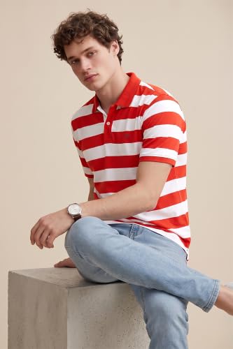 Image of Peter England Men's Cotton Regular Fit Polo T-Shirt