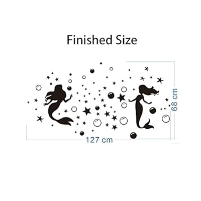2Pcs Mermaid 3D Acrylic Mirror Wall Decal, Dreamlike Sliver Bubble and Little Star Wall Sticker, DILIBRA Modern DIY Art… 41c9XklATDS. SS400