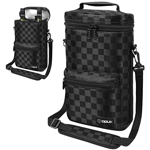 Opux 2 Bottle Wine Bag Tote Carrier cover