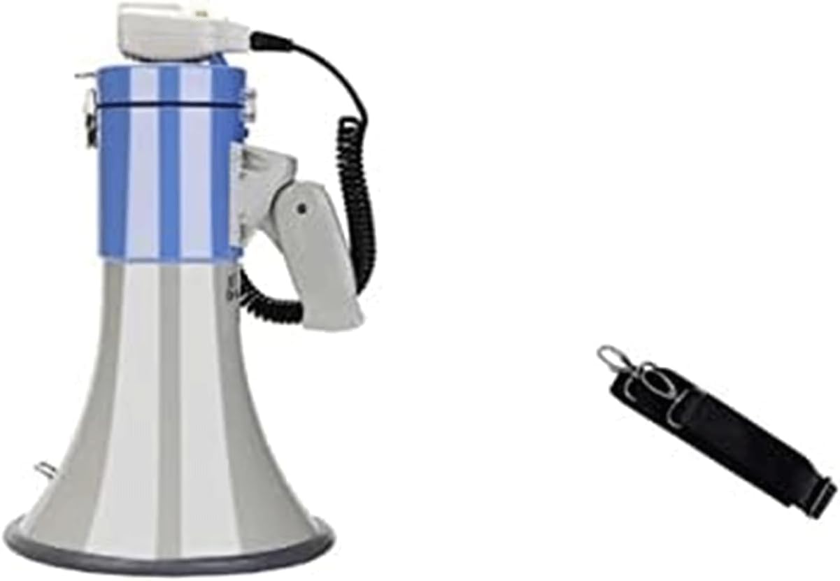 Registrazione da 240 Secondi Altoparlante Funzione di Allarme Megafono Portatile con Manico Pieghevole Altoparlante megafono da 50 W