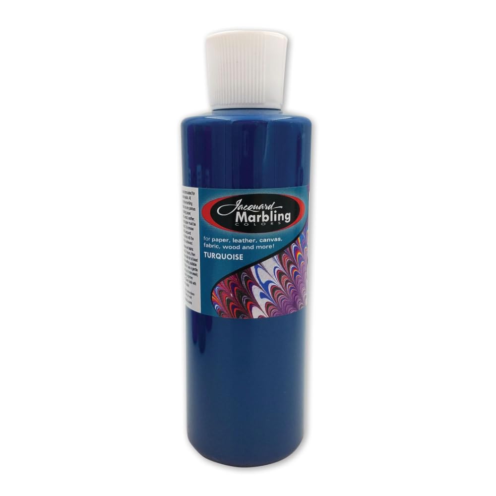 Jacquard Turquoise Marbling Colour Floating Paint For Water Art Supplies, Ebru Crafting Ink, Liquid Dye For Paper And Fabric Projects 236Ml