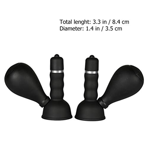 Sanyam Electric Vibrating Nipple Sucker Breast Massager Silicone Breast Pump For Women Pleasure Couple Funny 2 Pcs, Transparent, 8.4X3.5Cm #TOP5