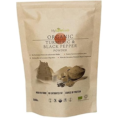 MySuperfoods Organic Turmeric Powder with Black Pepper (500g), Natural Source of Curcumin Cover