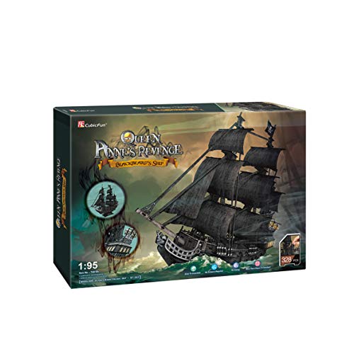 Party Town - 3D Puzzle Queen Anne's Revenge | 3D Puzzle Kinder Und Erwachsene | Black Pearl Modellschiff | Modellbausatz Erwachsene Und Kinder | 328 Stück – Bild 4
