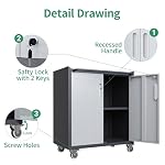 Metal Tool Cabinet,Garage Storage Cabinet System,Wall Cabinet & Locking Rolling Tool Cabinet with Doors and Adjustable Shelves,Steel Tool Cabinets for Home (10 Pcs-StyleA, Black & Grey) - Image 4
