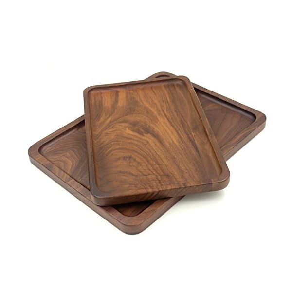 Bamber wood serving tray wooden decorative coffee tea platter black walnut 153 x 114 inches  urban country home decor