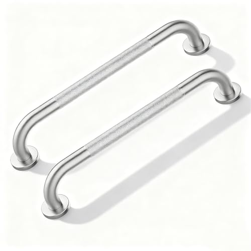 2 Pack Grab Bars for Bathtubs and Showers, NEWRAIN 16 Inch Stainless Steel Wall Bathroom Shower...